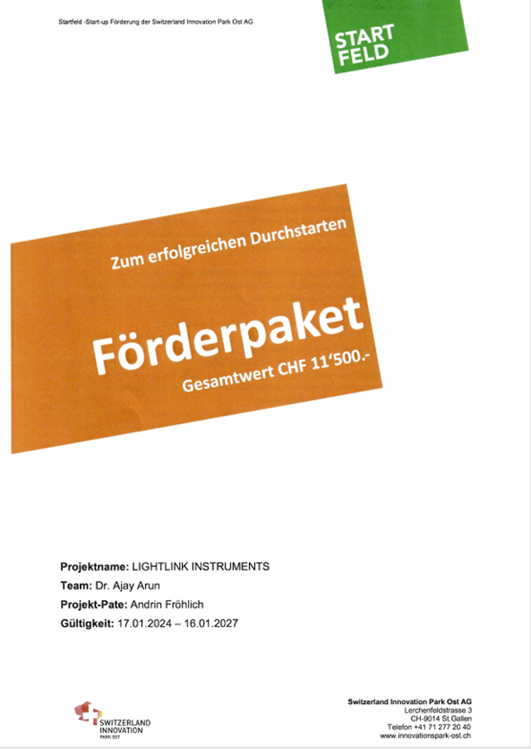Startfeld Prize